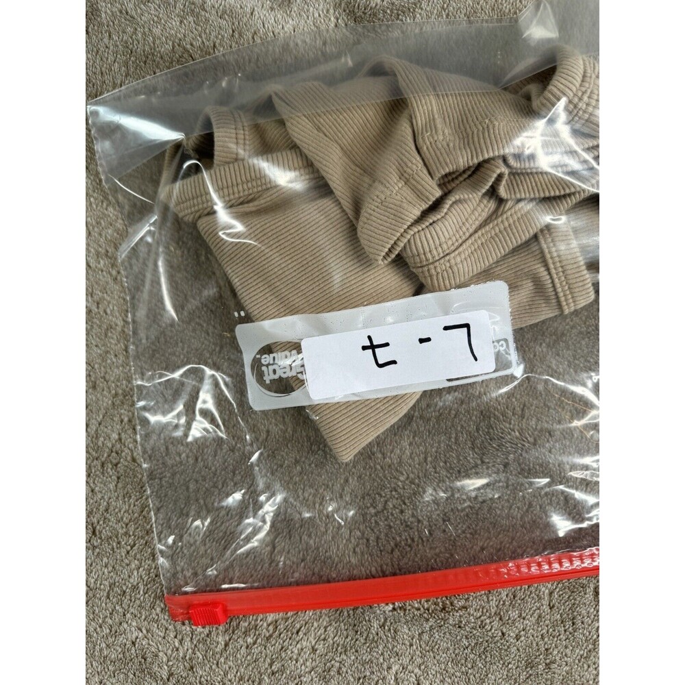 ZARA Cropped Ribbed Tank Tan Size L - Picture 6 of 6